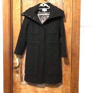 EMERSON FRY Wool Parka Over Coat Charcoal Gray 4